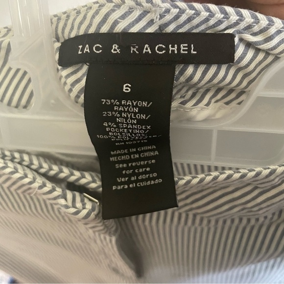 Zac and Rachel striped trouser pants size 6 old money chic stretch comfort work - Picture 3 of 7